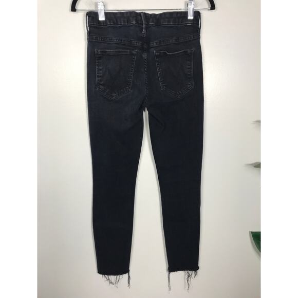 Mother Looker Ankle Fray Blackbird Denim Women's 26 High Waisted Jeans Capsule - Picture 6 of 13